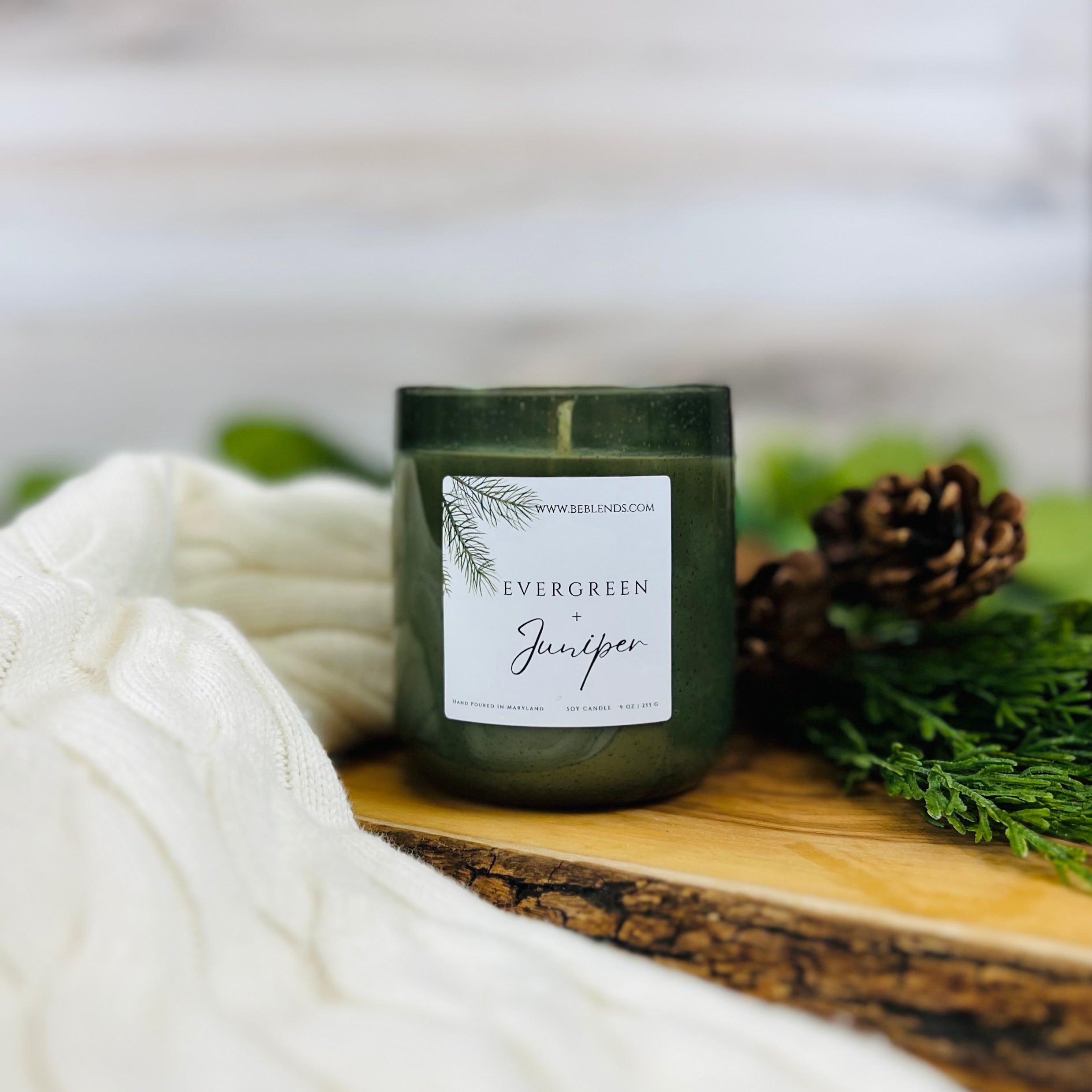Evergreen & Juniper Green Bubble Jar Soy Candles