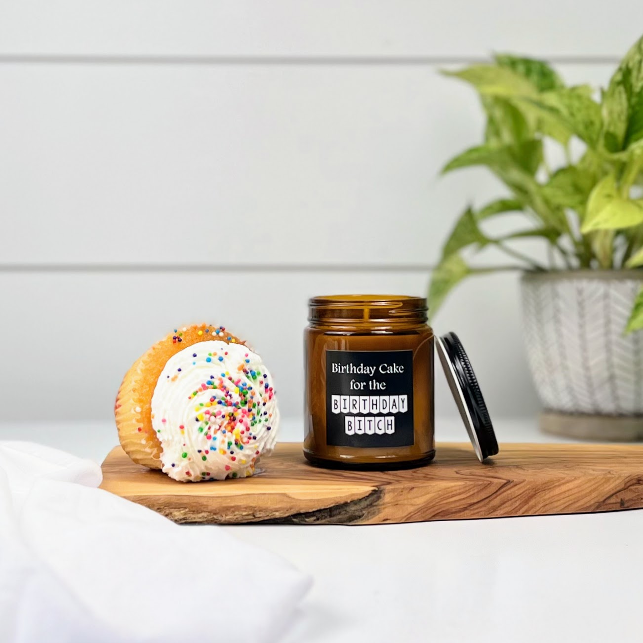 Birthday Bitch Snarky Amber Tumbler Soy Candle - DISCONTINUED