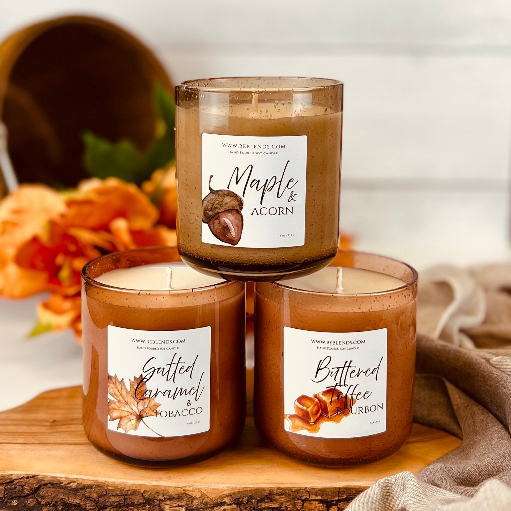 **NEW** Buttered Toffee Bourbon Amber Bubble Jar Soy Candles