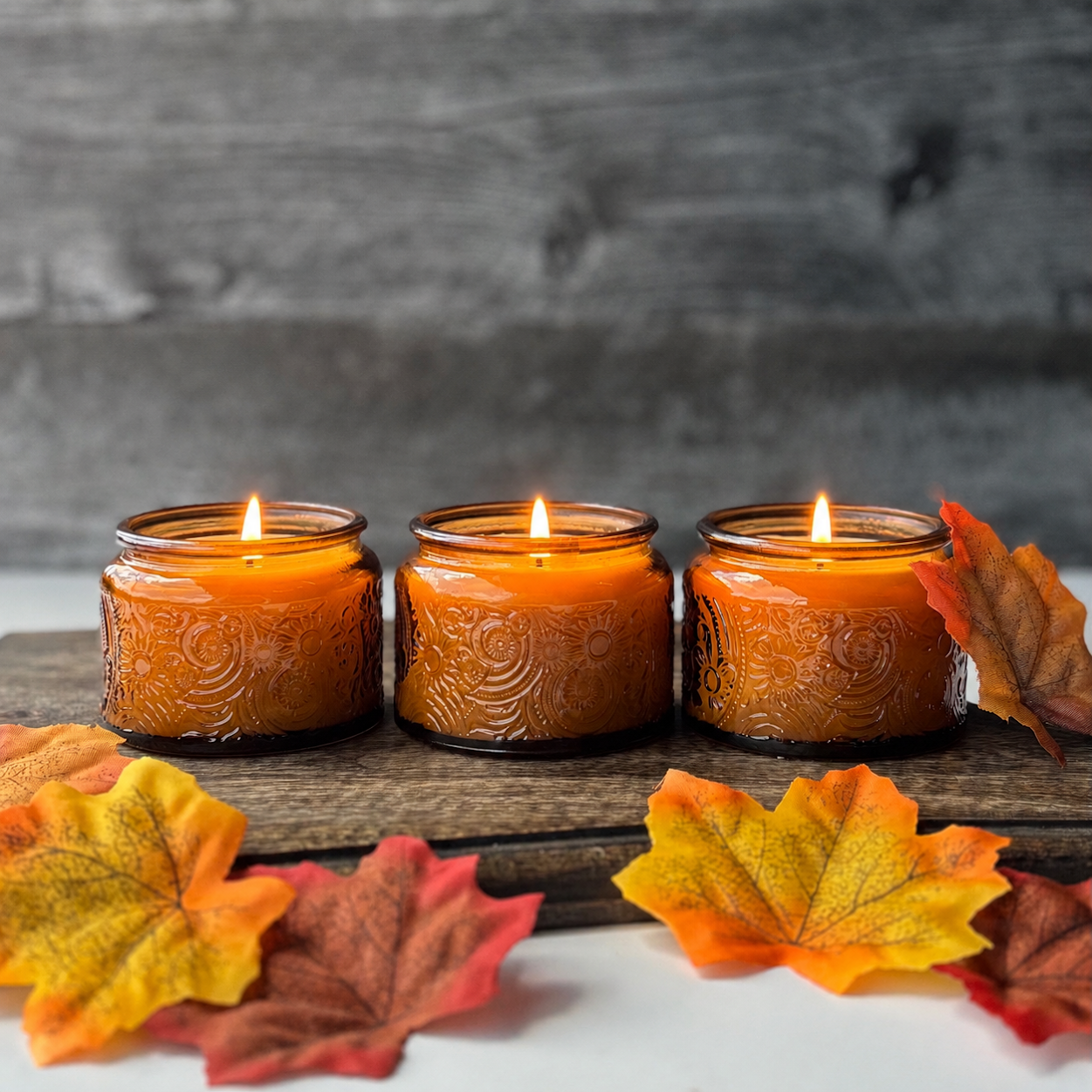 September Fall Candle Set | Fall Candle Gift Set | 3-Piece Soy Candle Set