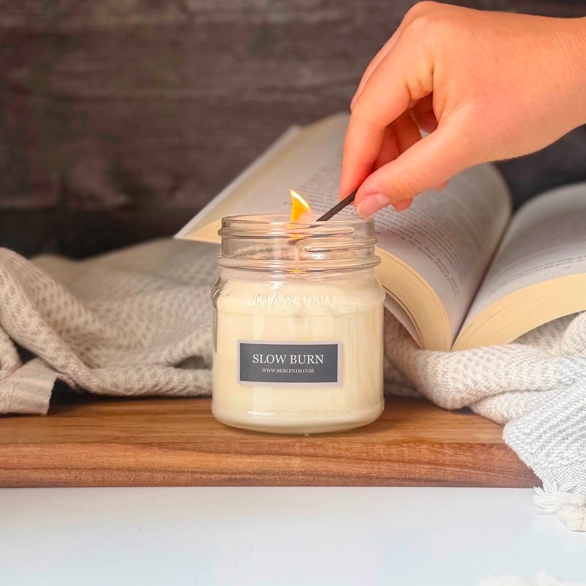 Slow Burn Soy Candle | White Tea & Vanilla | Be Blends
