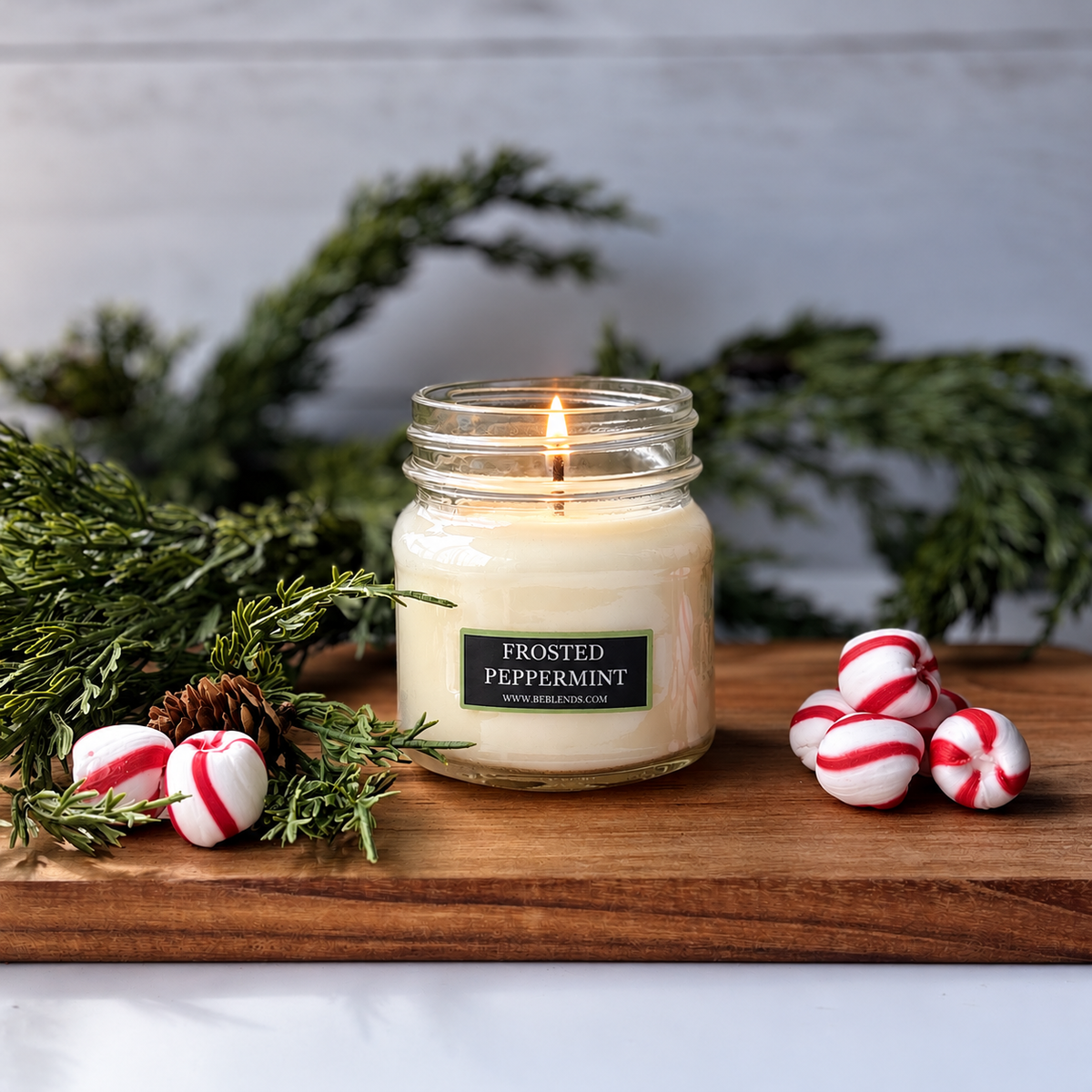 Frosted Peppermint Soy Candles and Wax Melts
