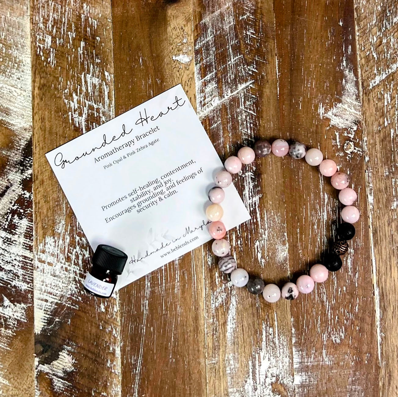 February Limited Edition Grounded Heart Aromatherapy Bracelet be