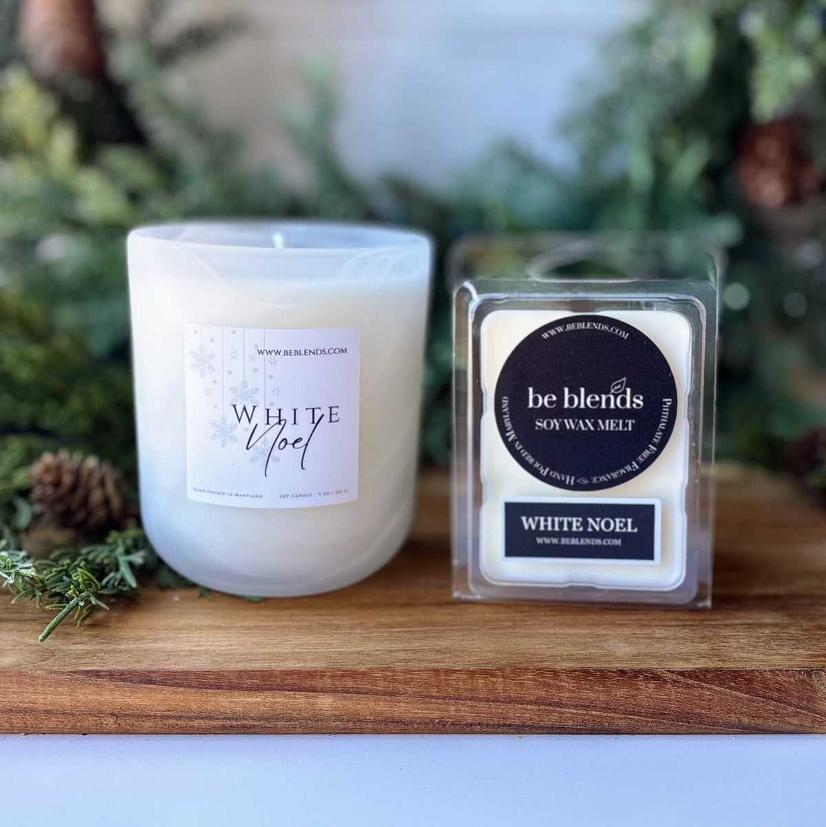White Noel Soy Candle | Christmas Tree & Christmas Cookie