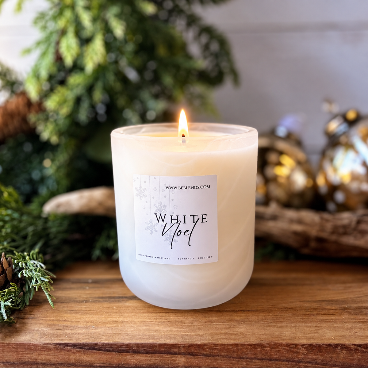 White Noel Soy Candle | Christmas Tree & Christmas Cookie