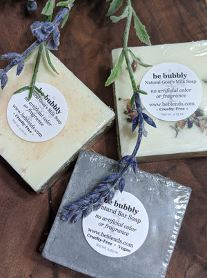 be bubbly Natural Bar Soap, Goat's Milk Soap, and Loofah Soap
