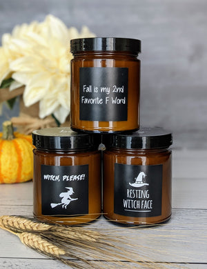 Resting Witch Face Snarky Amber Tumbler Soy Candle